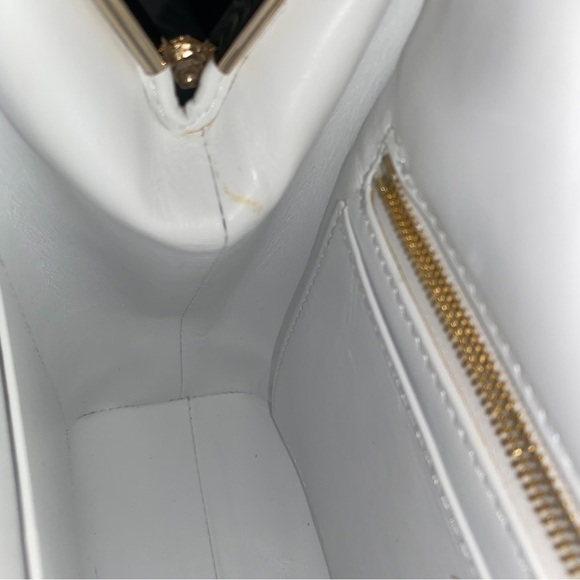 Anine Bing Bag Noah Shoulder Crossbody Chain Gold Leather Minimal White GUC - Picture 11 of 16